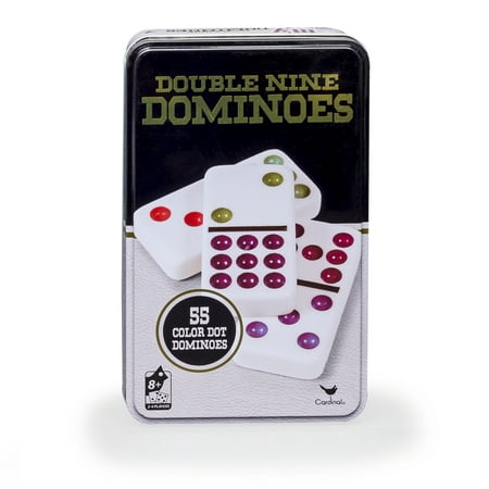Double Nine Color Dot Dominoes Game in a Tin (Best Strategy For Dominos)