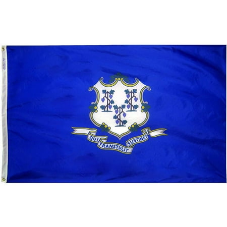 Connecticut State Flag, 3' x 5', Nylon SolarGuard Nyl-Glo, Model# 140760