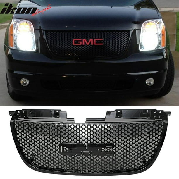 Ikon Motorsports Grille Fits 07 13 Gmc Yukon Xl Denali Black Front Hood Grill Grille Walmart Com