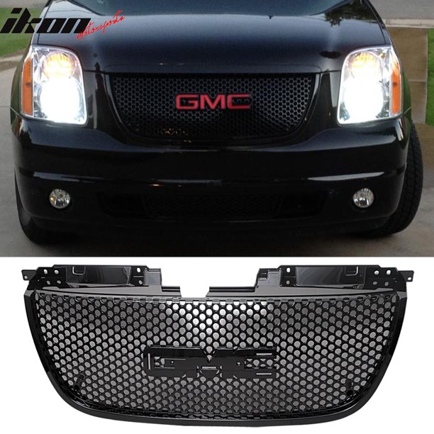 pix 09 Gmc Yukon Grill ikon motorsports grille fits 07 13 gmc yukon xl denali black front hood grill grille