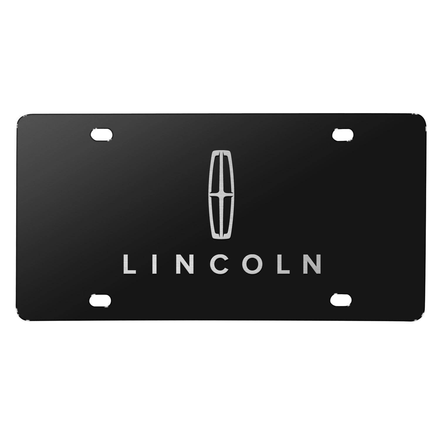 Lincoln 3D Dual Logo Black Stainless Steel License Plate - Walmart.com