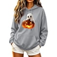 thumbnail image 2 of Molidfa Womens Glowing Pumpkin Hoodie Cute Ghost Halloween Graphic Oversized Top, 2 of 5