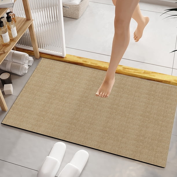 Alfombrilla de Baño de Diatomita Gww240708003 | Alfombra Absorbente y Antideslizante | Alfombrilla de Diatomeas Duradera y de Secado Rápido | Estilo Moderno Cremoso En Amarillo, Blanco, Beige y Gris