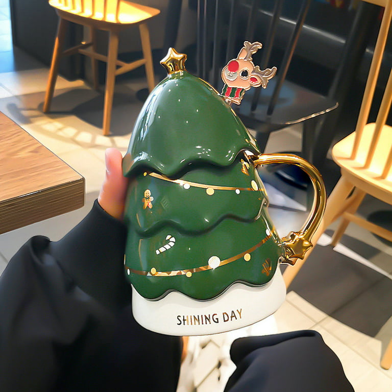 Starbucks Christmas Tree Tumbler 14 oz Travel Mug With Handle and Lid