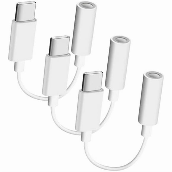 USB C to 3.5mm Headphone Adapter - Earphone Jack Adapter USB C to Aux Audio Cable Cord Compatible with iPhone 15/15 Plus/15 Pro/15 Pro Max/iPad/MacBook/Pixel, Samsung Galaxy Type C Devices (3-Items)