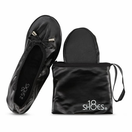 

Shoes 18 Women s Foldable Portable Travel Ballet Flat Shoes w/Matching Carrying Case 1180 Black 11