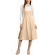 thumbnail image 1 of INSPIRE CHIC Vestido Pinafore Vintage para Mujeres con Encaje y Botones, Overoles Midi con Bolsillos S Beige, 1 of 6