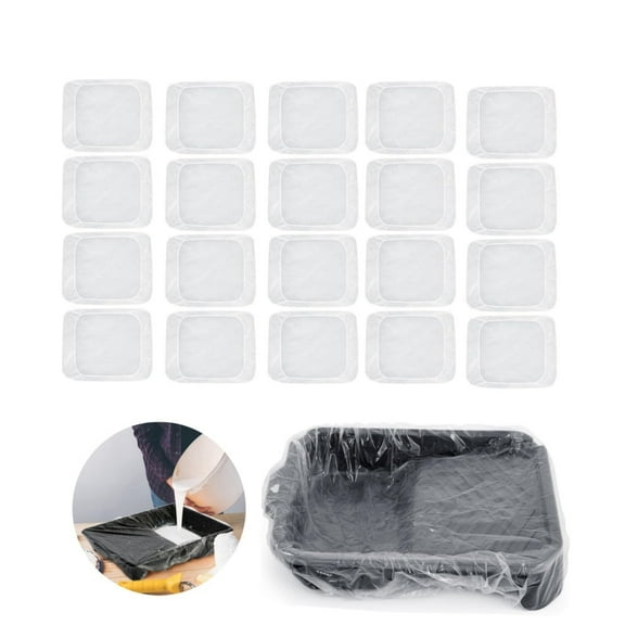 QZS Disposable Paint Tray Liners,Set of 20 Durable Paint Roller Kit for House Painting Improvement,Fit for 35.4x23.6In Tray