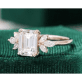 thumbnail image 3 of Fancy Emerald Cut 1.5 CT Unique Rose Gold Marquise Accent Moissanite Engagement Ring Wedding Bridal Promise Ring, 3 of 5