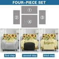 thumbnail image 6 of Whosucclay Sunflower Daisy Print Recliner Slipcovers, 4-Pieces Stretch Recliner Cover with Storage Pocket, Soft Reclining Chair Slipcover Anti Dust Furniture Protector for Kids Pets, 6 of 8