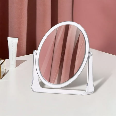 Vanity Mirror 6 x 1 x 7 Round Double Sided Makeup Mirror Clear 7X Magnifying Mirror with Stand 360° Swivel Desk Mirror Free Standing Mirror for Bathroom Bedroom Magnifying Mirror