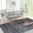 thumbnail image 6 of ReaLife Rugs Machine Washable Printed Moroccan Charcoal Eco-friendly Recycled Fiber Area Runner Rug (4' x 6'), 6 of 8