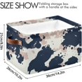 thumbnail image 4 of GZHJMY 2 Pack Collapsible Organizer Storage Bins with Camouflage Dark Blue Cute Print,14.2"x10.2" Rectangular Fabric Baskets with Sturdy Leather Handles for Home/Office/Bathroom, 4 of 7