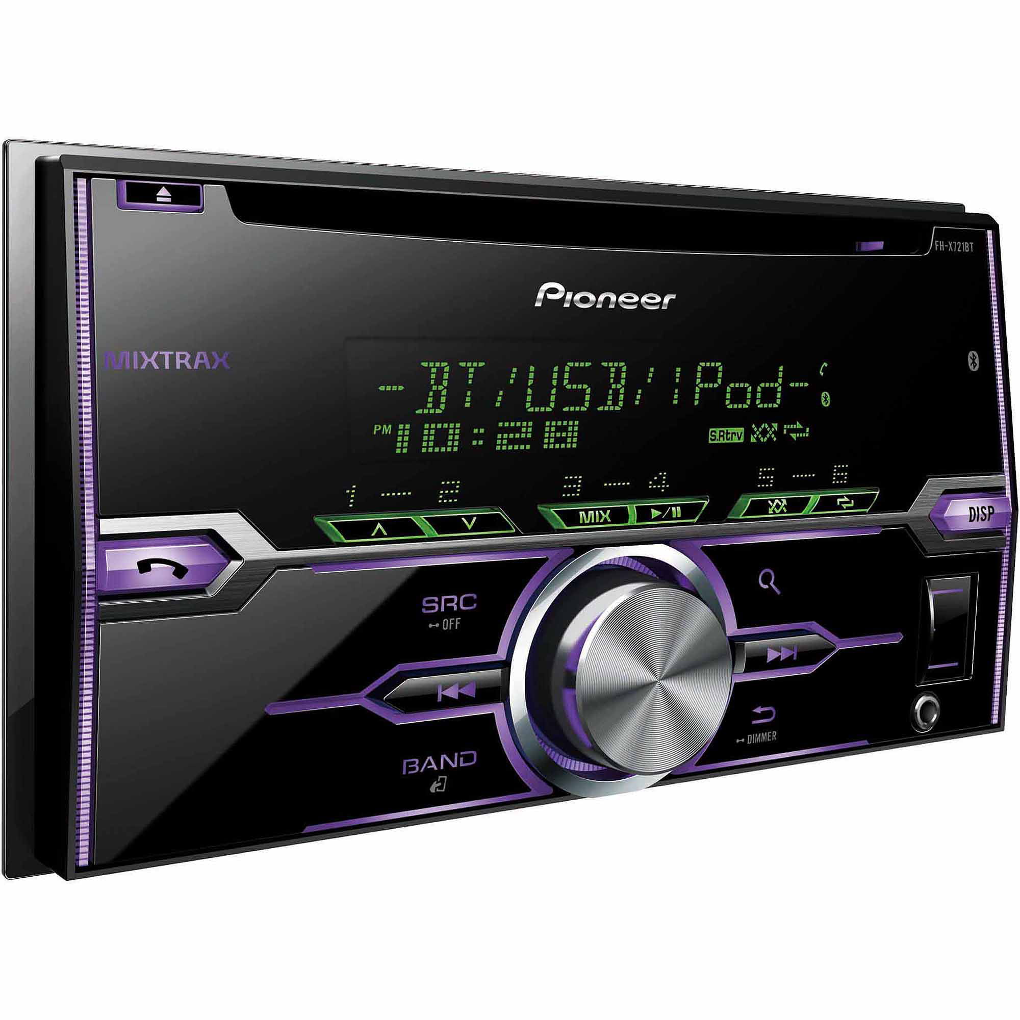 Pioneer FH-X721BT Double-DIN Single CD Receiver with Built-in Bluetooth