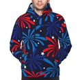 Zufioo Red White Blue Fireworks Design Fleece Comfortable Hoodie for