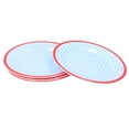 thumbnail image 2 of 4PCS 9in Salad Plate Fruit Plate Dessert Cake Dishes Pastry Tray Tableware DecorationLight Blue Grid, 2 of 8