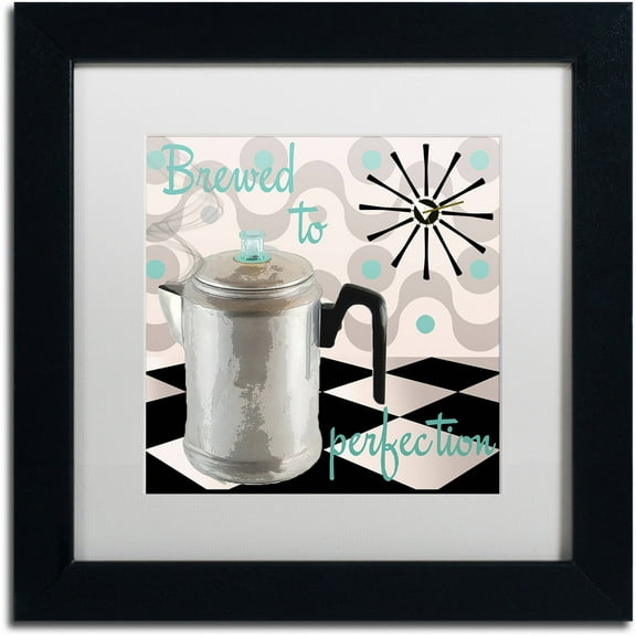 Trademark Fine Art "Fifties Kitchen V" Canvas Art by Color Bakery White Matte, Black Frame