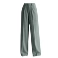 thumbnail image 4 of Women's High Waisted Straight Leg Dress Pants, Business Casual Work Slacks for Women, Solid Color Relaxed Fit Trouser Pants for Spring Summer Work Travel Navy L, 4 of 4