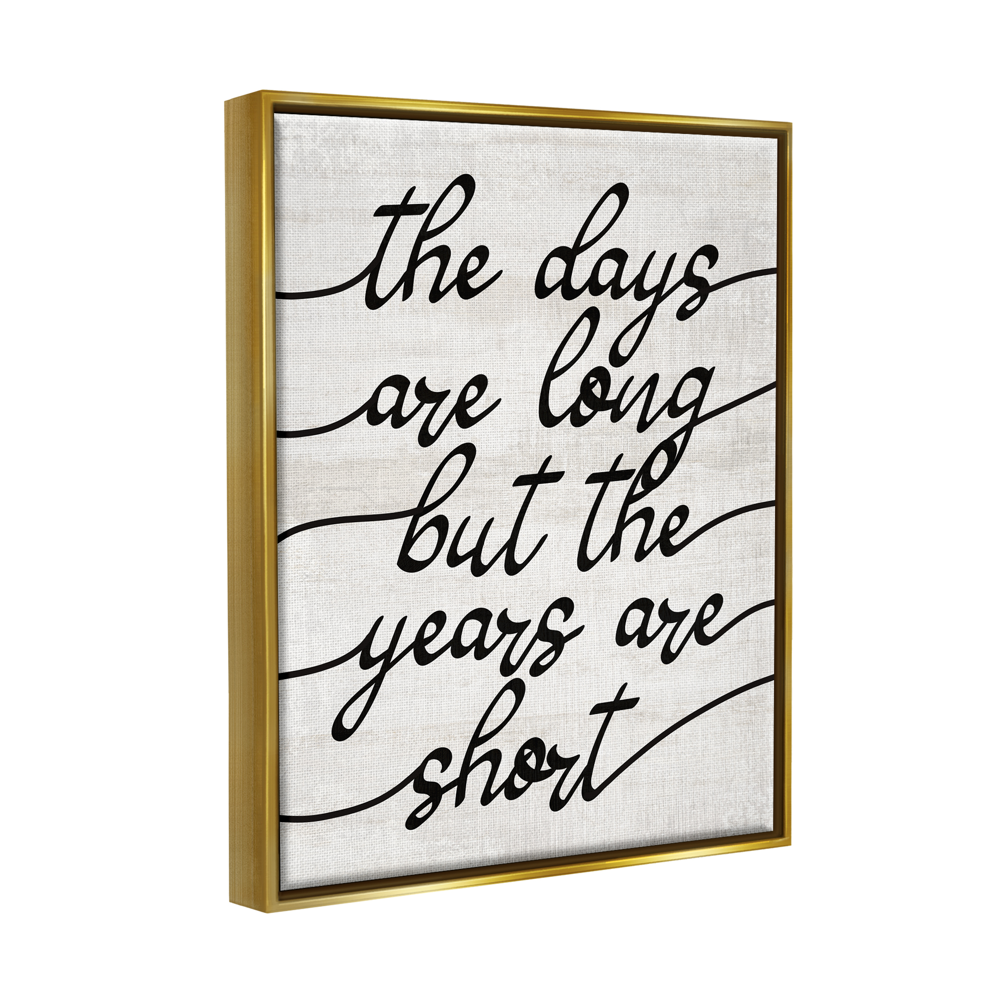 Stupell Industries Years Are Short Phrase Inspirational Painting Gold Floater Framed Art Print Wall Art, 25 x 31