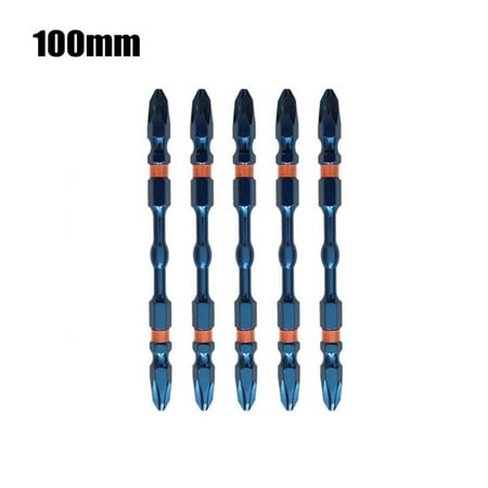 

5 Pcs Blue Double Head PH2 Screwdriver Bit Electric Cross Screwdriver 100mm