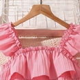 thumbnail image 4 of Coming Home Outfit Girl Baby Girl Clothes Summer Outfits Sleeveless Ruffle Tops Wide Leg Pants Set Baby Girl Clothes Red 7 Years-8 Years, 4 of 7
