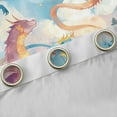 thumbnail image 4 of Castle Fairy Cartoon Dragon Curtains Pack of 2 (42x84 Each),Abstract Vintage Curtains Blackout,Stars Print Bedroom Curtains,Breathable Animal Home Decor, 4 of 6