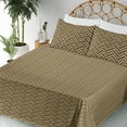 thumbnail image 3 of Ambesonne Nature Fitted & Flat Sheet with Shams 4 Pcs Set, Minimalist Chevron Leaves, Calking, Dark Cocoa and Cream, 3 of 5