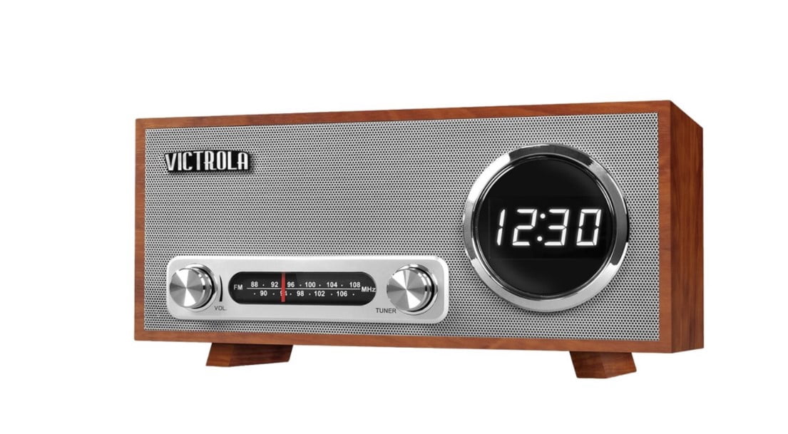 Victrola Bluetooth Digital Clock Stereo with FM Radio and USB Charging