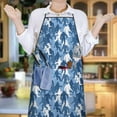 thumbnail image 6 of Blue Camouflage Bigfoot Pattern Apron-Garden Aprons for Women with Pockets-Cotton Linen Waterproof Kitchen Cooking Gardening Aprons Adjustable for Kitchen,Cooking,BBQ and Salon 33x27 Inch, 6 of 7
