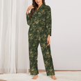 thumbnail image 2 of Fotbe Green Camouflage Skull Conjunto de Pijama de Manga Larga para Mujer con Estampado, Ropa de Dormir de 2 Piezas, Conjunto de Casa Suave y Cómodo con Bolsillos-Medium, 2 of 7
