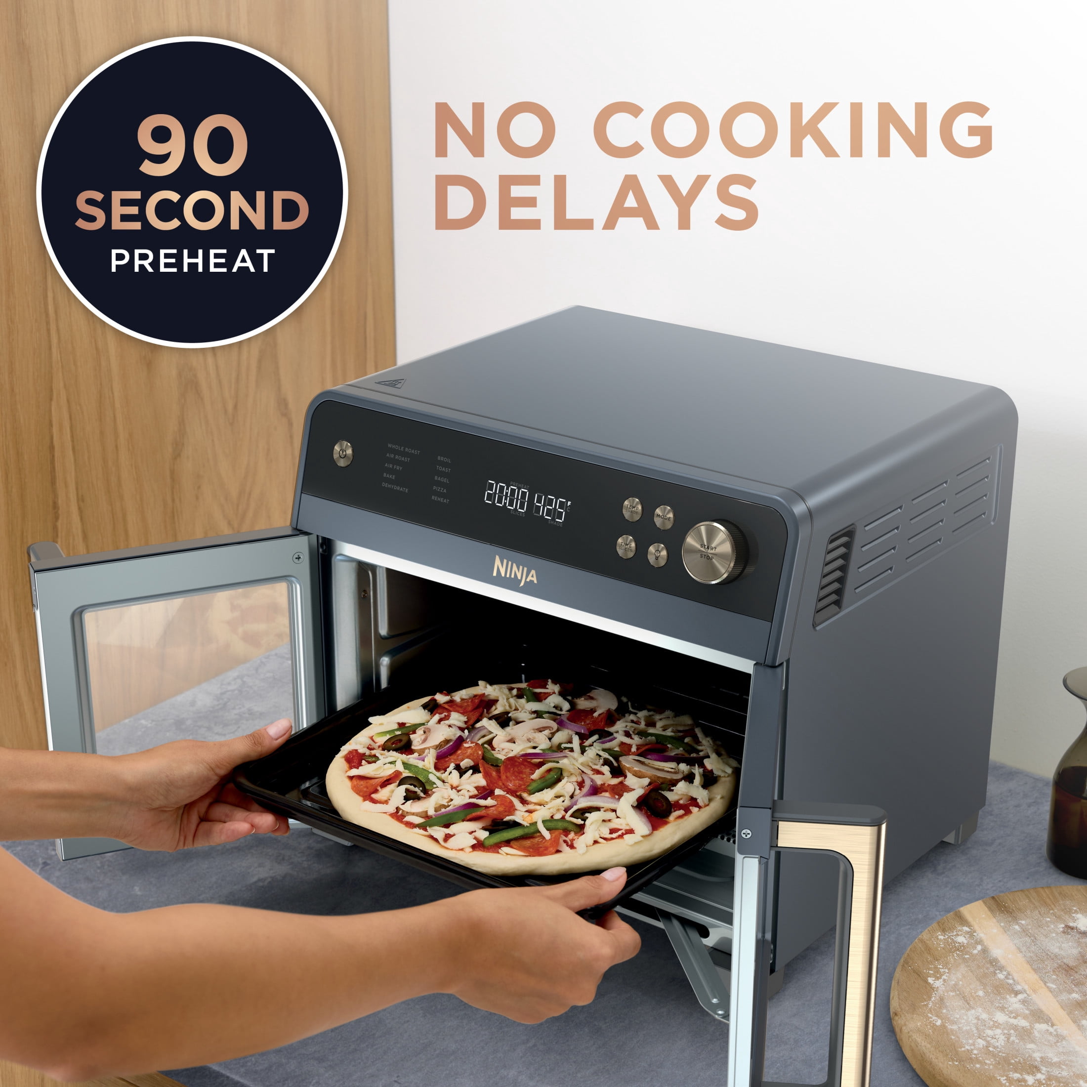 Ninja French Door 10-in-1 Countertop Oven, with Smart Surroundair Technology and Air Fry Function, Dishwasher Safe, 7 Pieces, FO101 Cyberspace