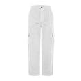 thumbnail image 4 of Gytharion Women's Cargo Pants Corduroy Button Front Utility Trousers Wide Leg Elastic Waist Work Pants with Pockets for Fall Winter, 4 of 7