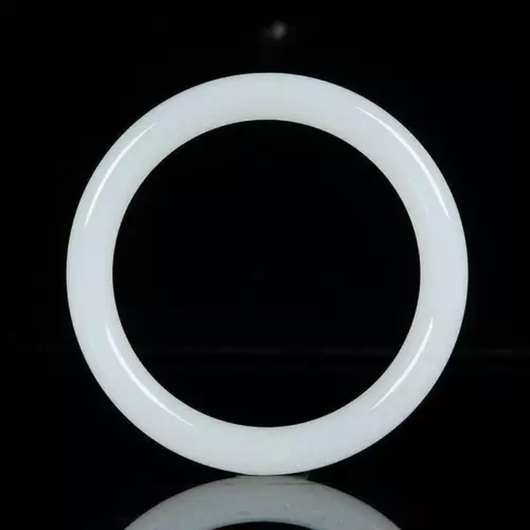 Natural White Jade Jadeite Gemstone Bangle Bracelet 50-64mm Women Jewelry-50-52mm-white