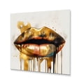 thumbnail image 2 of Designart "Luxurious Golden Lips I" Fashion Metal Art Print, 2 of 5
