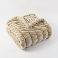 thumbnail image 5 of Battilo Fuzzy Faux Fur Throw Blanket, Soft Warm Reversible Rabbit Fur Blanket for Bed Couch, Tan Throw Blanket for Fall Winter and Spring, 50x60 Inches, 5 of 5