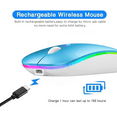 thumbnail image 2 of Rechargeable Optical Wireless Mouse with RGB LED Lights, Silver, 2 of 5