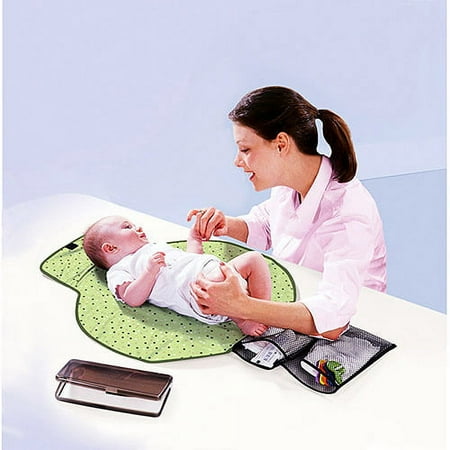 The First Years Deluxe Fold and Go Diapering Kit, Black/Green