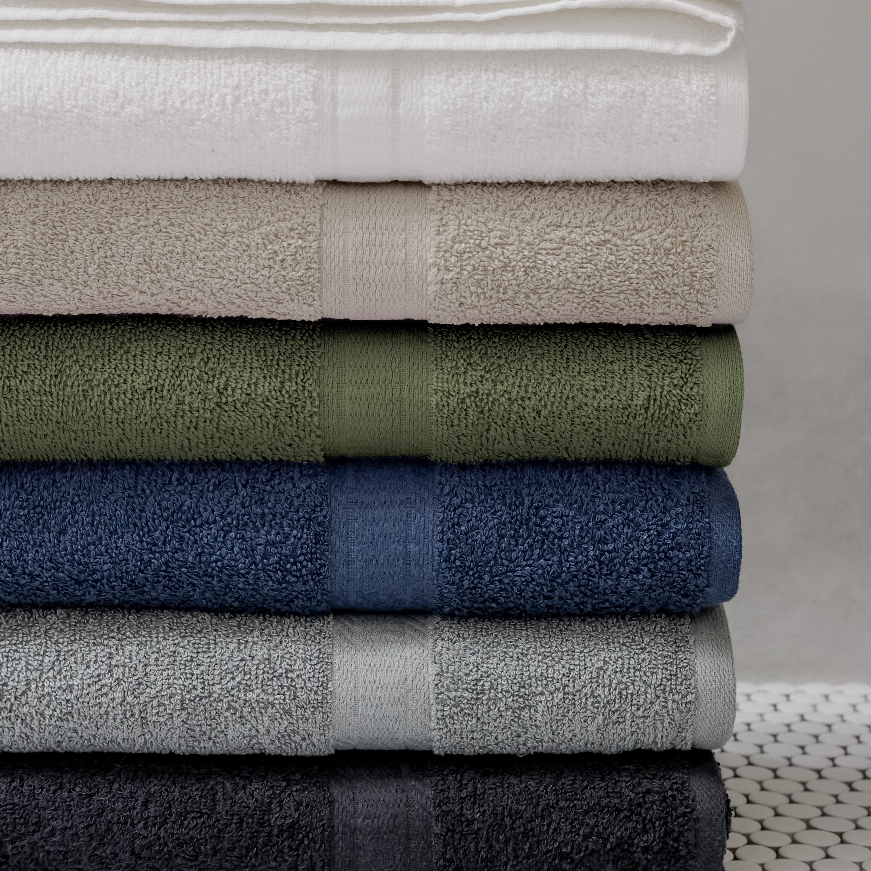 Mainstays 8pk Washcloth Set, 12"x12", 100% Cotton