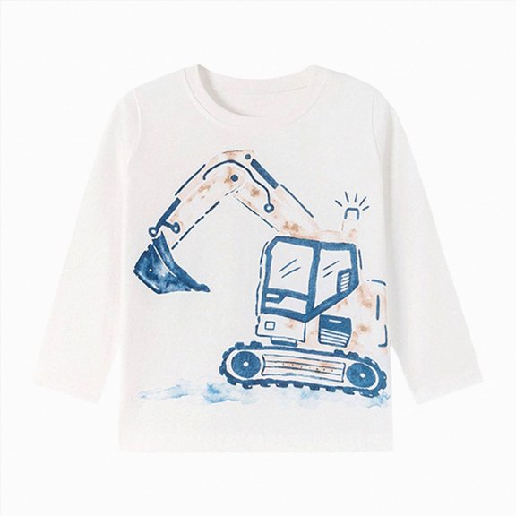 Ymyiu Toddler Boy Long Sleeve Shirt Boys Long Sleeve Crew Neck Pullover Shirts Kids Tops Soft Warm Shirt Size 7 Years(White, 7 Years)