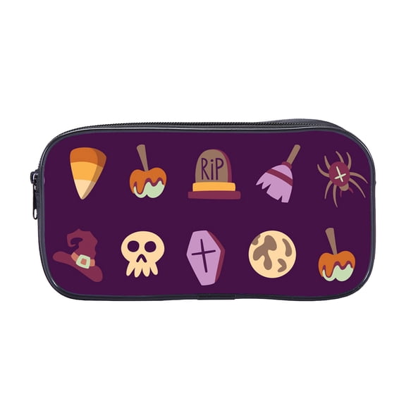Christmas Ornaments Halloween Print Childrens Pencil Case, Large-capacity Student Pencil Case