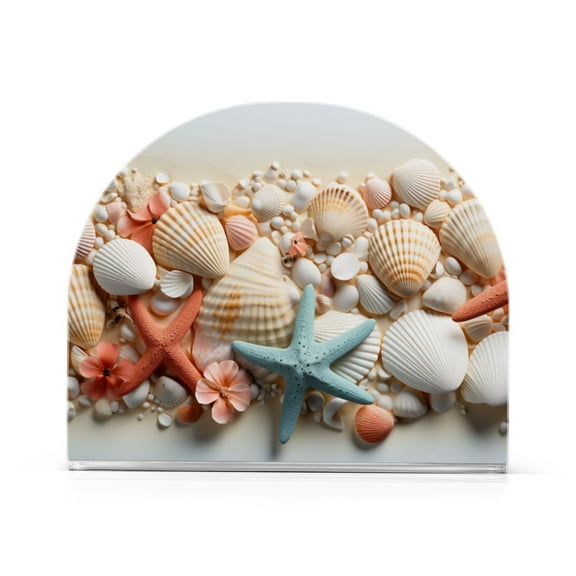 Starcus Shell Conch Napkin Holder for Table Clear Napkin Stand Paper Holder Acrylic Organizer Dispenser Napkins for Dinner Kitchen Restaurant Room