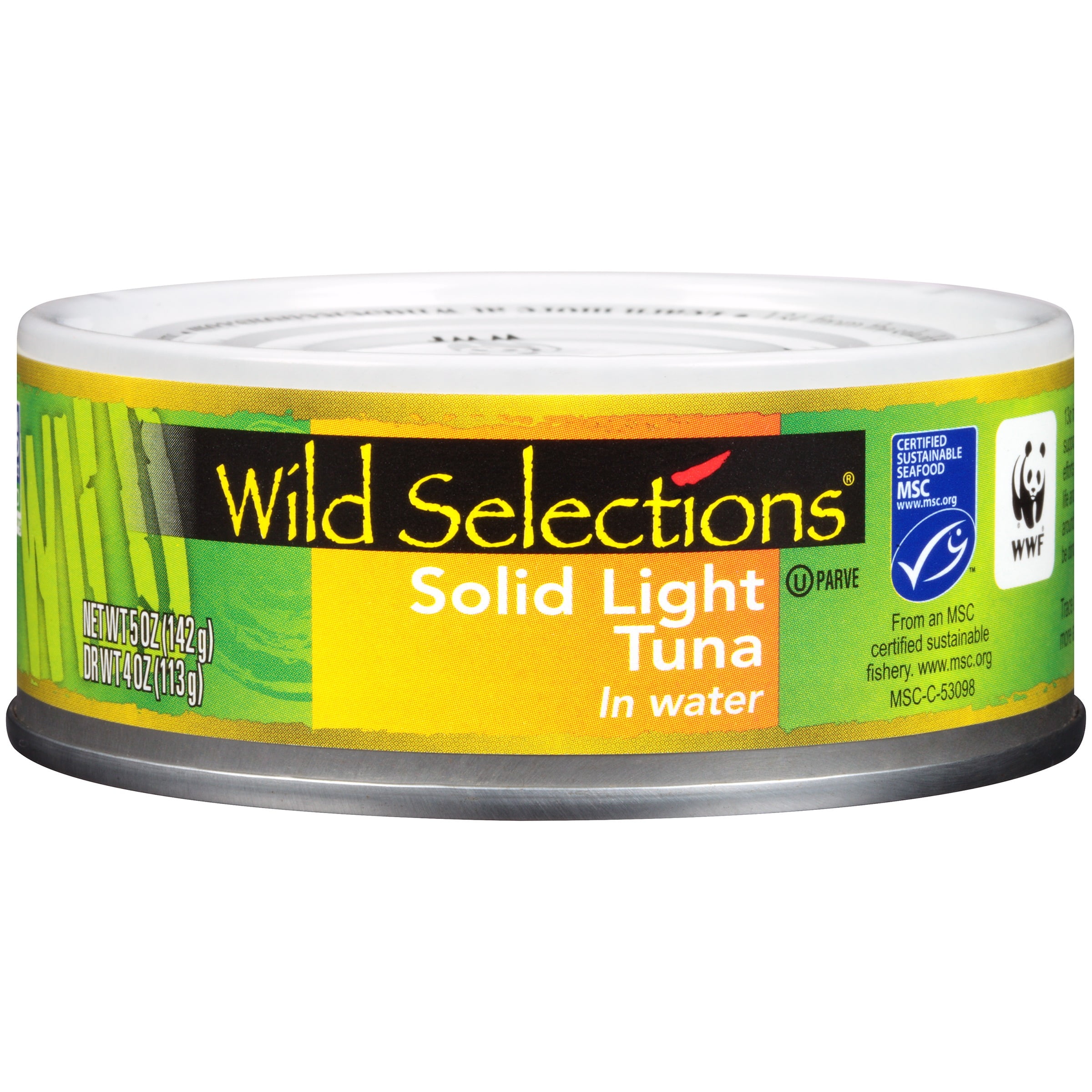WILD SELECTIONS Solid Light Tuna Fish in Water, 5 Ounce Can, Wild
