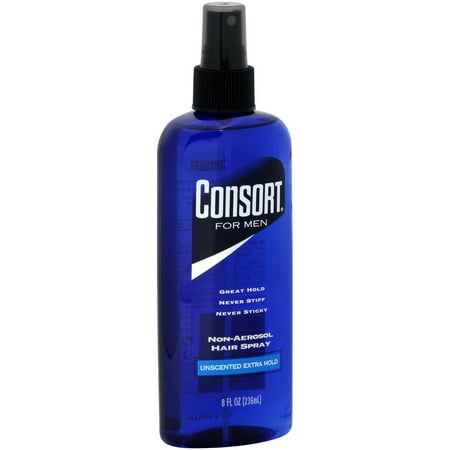 Consort For Men Hair Spray, Non-Aerosol, Unscented Extra Hold 8 oz (Pack of