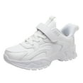 thumbnail image 5 of Child Boys Girls Tennis Shoes Antiskid Unisex Athletic Slip on Outdoor Casual Kids Comfortable Running Sneakers White Size 2.5 Big Kid, 5 of 5