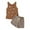 Brown, variant on Odeerbi Baby Girls Clothes Toddler Outfit Summer Polka Dot Vest Button Top Shorts Two Piece Set Brown