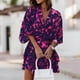 thumbnail image 2 of Women's Loose Mini Dresses Summer Deep V-Neck Floral Printed Dress for Office Work Outfit, 2 of 5