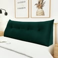 thumbnail image 5 of WOWMAX Large Bolster Triangular Reading Backrest Positioning Support Wedge Pillow Headboard for Day Bed Bunk Bed RV/Trailer with Removable Cover Full Velveteen Green, 5 of 7