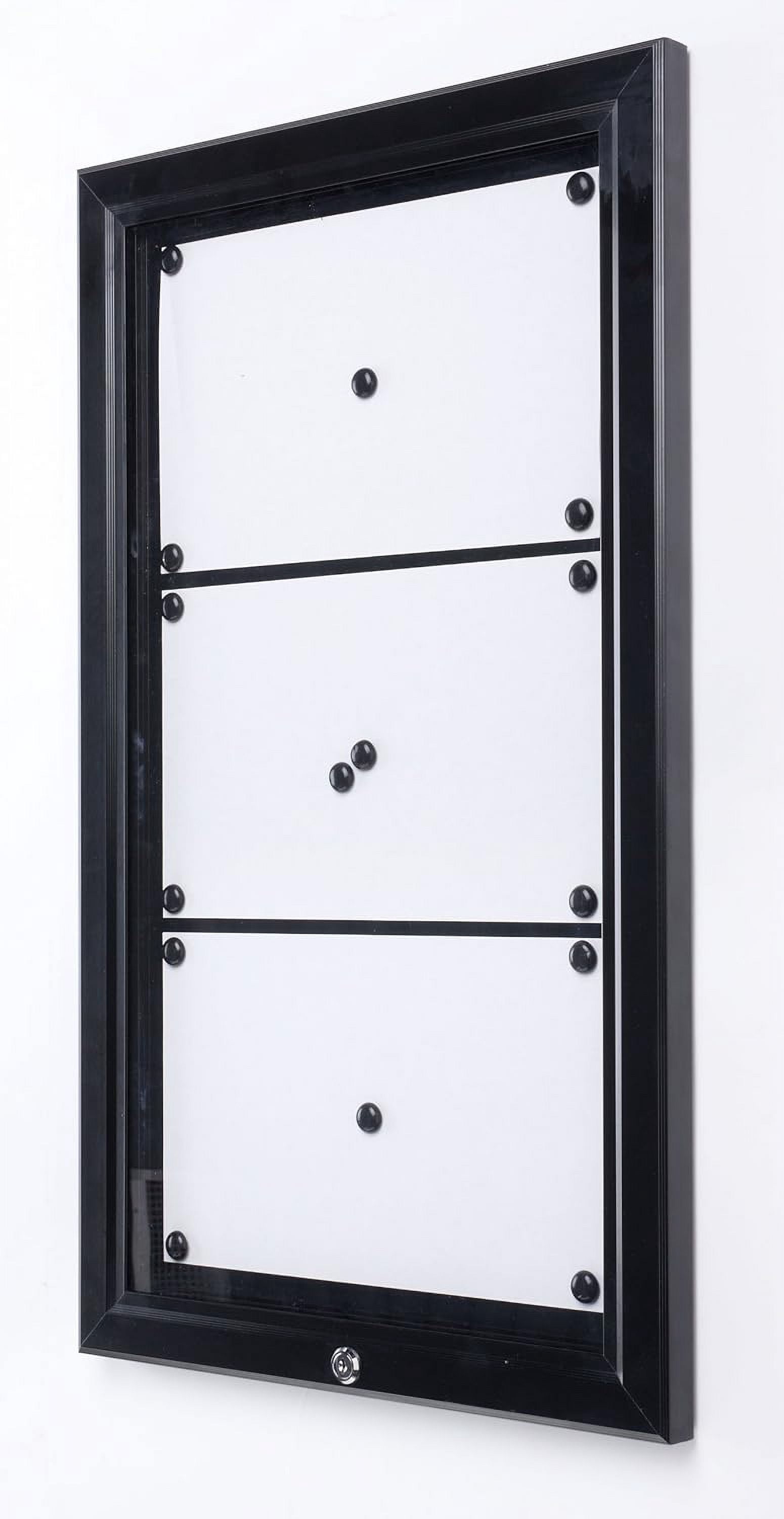 Weather Resistant, Magnetic, Bulletin Board with Swing-Open Locking Door, Outdoor Menu Case for x 14", Wall Mounted Vertically or Horizontally, Black Finish, for Indoor Or Outdoor Use