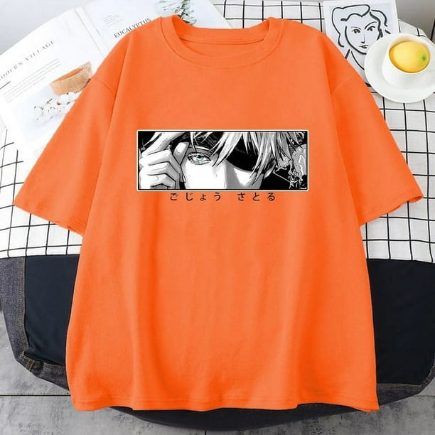 New Summer Anime Gojo Satoru Print T Shirt Streetwear Unisex Fashion T Shirt
