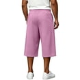 thumbnail image 5 of Men's Baggy Sweat Shorts Lightweight Under Knee Casual Drawstring Y2K 3/4 Shorts Loose Fit Gym Shorts, 5 of 7